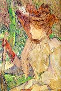  Henri  Toulouse-Lautrec Honorine Platzer (Woman with Gloves) oil painting artist